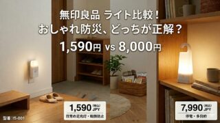 【無印良品】1,590円のセンサーライトで「おしゃれ防災」は叶う?8,000円のライトと迷って選んだ理由